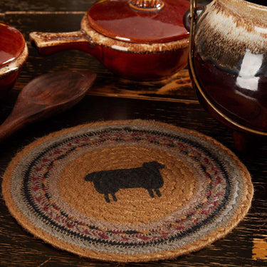 Heritage Farms Sheep Braided Jute Trivet 8